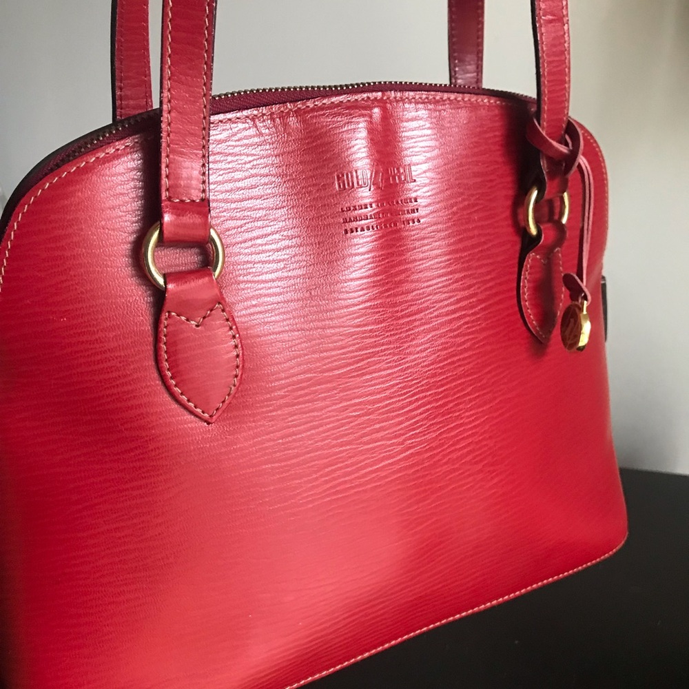 Gold Pfeil red leather vintage bag